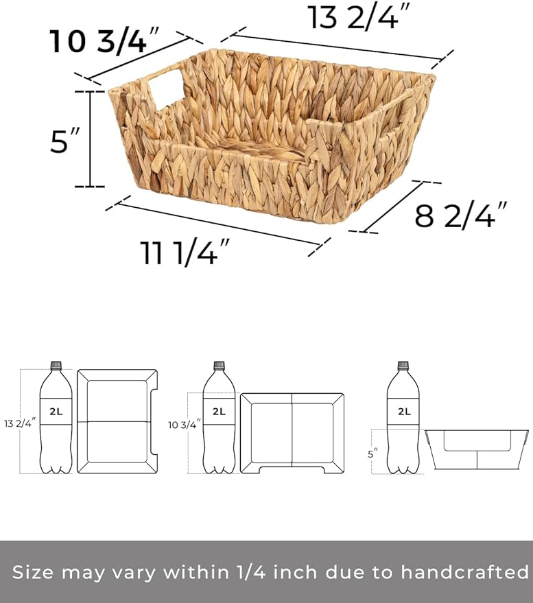 StorageWorks Wicker Basket for Pantry Organizers and Storage, Stackable Water - Image 2