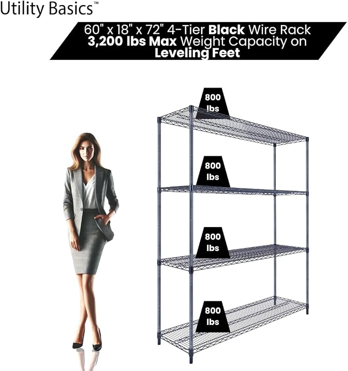 NSF Commercial 4-Tier Wire Shelving - Image 3