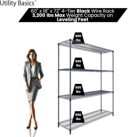 NSF Commercial 4-Tier Wire Shelving - Image 3