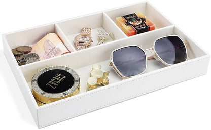 GORESE Faux Leather Valet Tray, Stackable Jewelry Trays by GORESE