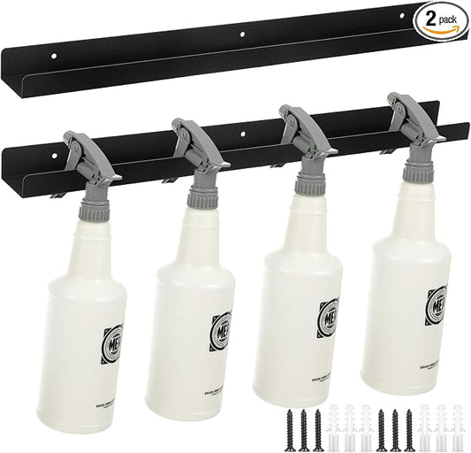 2 Pcs Spray Bottle Holder Wall Mounted Spray Bottle Storage Rack by Unknown