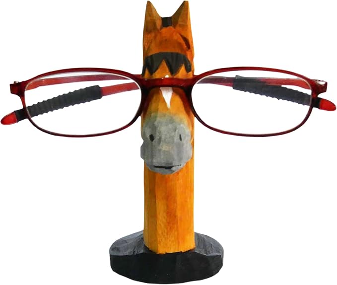 Red Dollar Handmade Wood Carved Animal Eyeglass Holder, Cute Sunglasses Display - Image 2