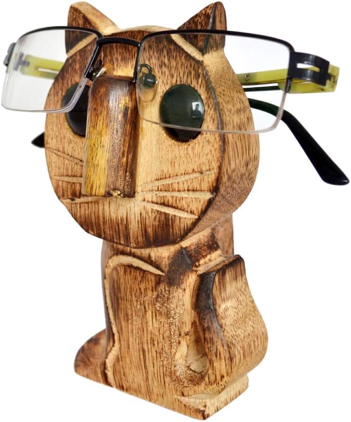 ETROVES Wooden Cat Eyeglass Holder - Image 3