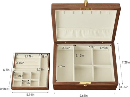 Solid Black Walnut Wood Jewelry Box - Image 2
