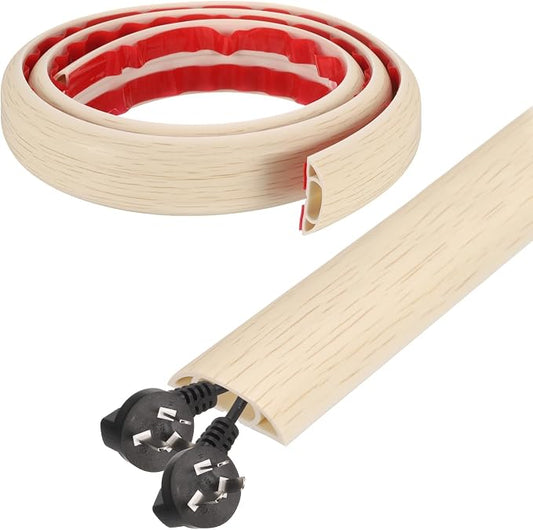 HARFINGTON 4ft Cord Cover Floor W0.6 x H0.33 Inner Channel PVC Hide Extension by HARFINGTON
