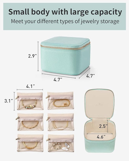 Vlando Travel Jewelry Box for Women Faux Leather Jewelry Box - Image 3