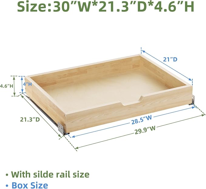 Pull Out Drawers for Cabinets, 28½” W x 21” D Soft Close Slide Out Drawers for - Image 3