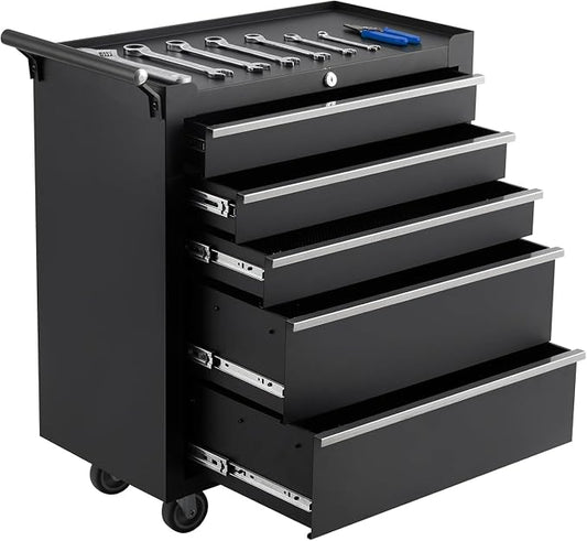 IDEALHOUSE Rolling Tool Chest, 5 Drawers Tool Storage Cabinet, Toolbox by IDEALHOUSE