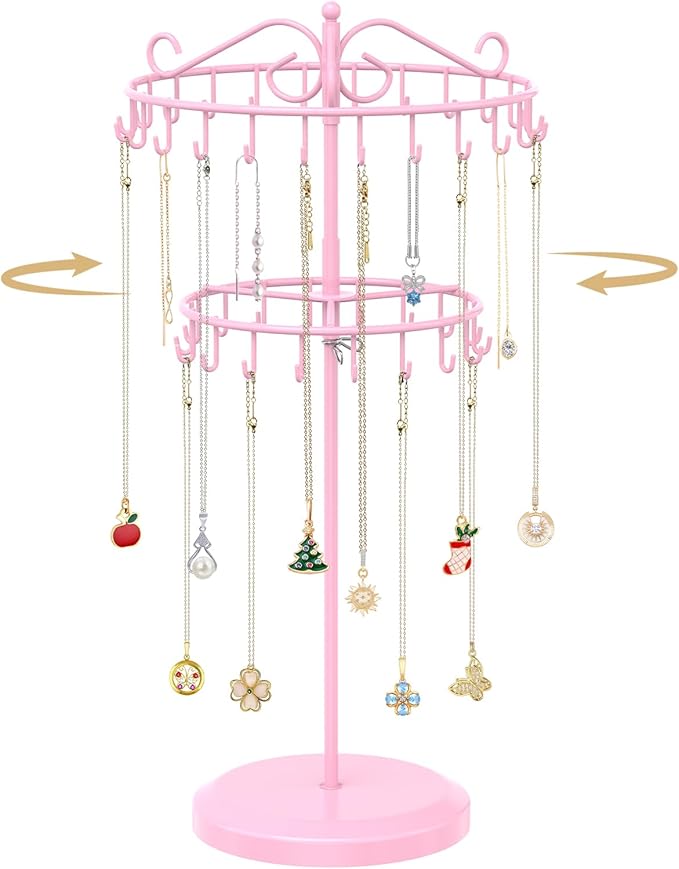 MODOWEY Rotating Necklace Holder Organizer Display Stand by MODOWEY