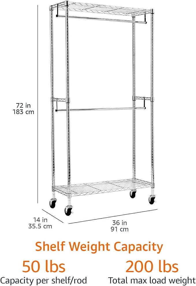 Amazon Basics Adjustable Clothes Rack - Image 5