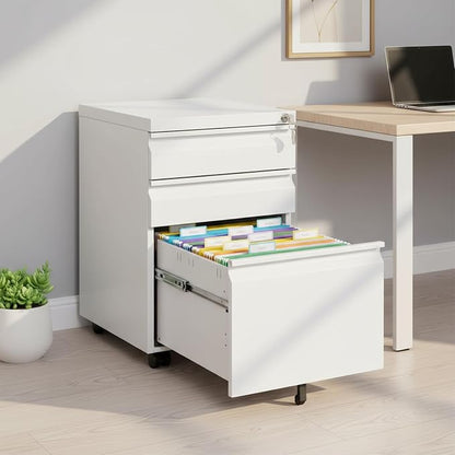 3-Drawer Metal Mobile File Cabinet - Image 8