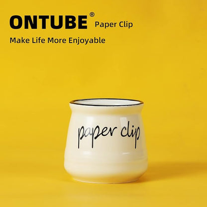 ONTUBE Farmhouse Paper Clip Holders, Ceramic Binder Clip Dispenser Organizer - Image 7