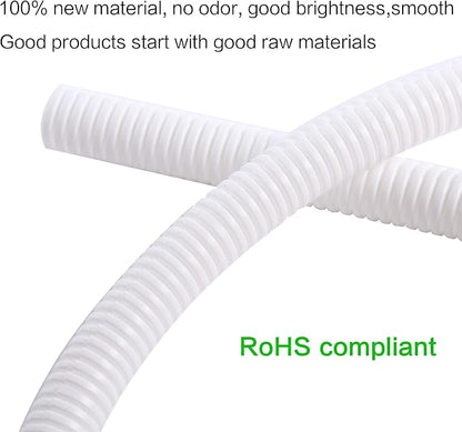 Alex Tech 10ft - 1/2 inch Split Wire Loom Tubing - White - Image 2