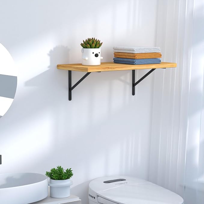 4 Pack L18 x H 12" Black Heavy Duty Shelf Brackets - Image 4