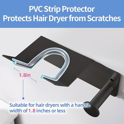 Hair Dryer Holder Stainless Steel, Blow Dryer Holder Self Adhesive, Dyson Hair - Image 3
