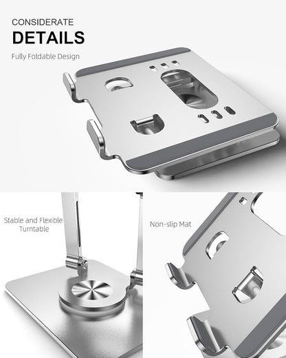 Tablet Stand Holder with Thickened 360°Rotating Base Dual Rod Adjustable - Image 6