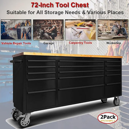 2 Pack - 72" Stainless Steel Rolling Tool Chest - Image 5