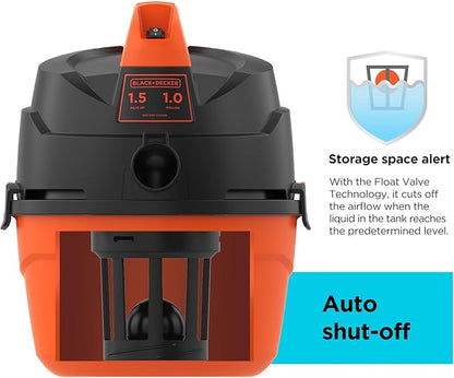 BLACK+DECKER Shop Vacuum Wet and Dry, Small Shop Vac - Image 4
