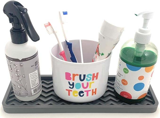 Happitasa Silicone Kitchen Sink Organizer Tray, Sponge Holder and Countertop - Image 3