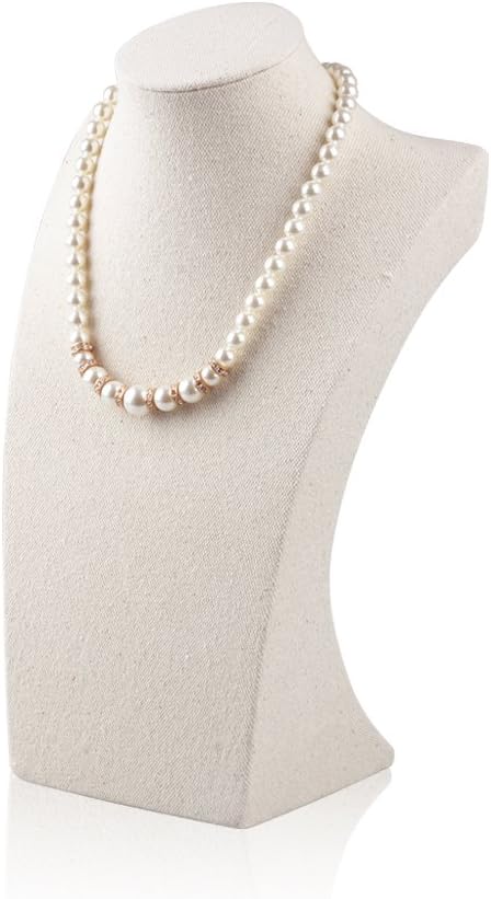 Oirlv Linen Necklace Display Bust 3D Necklace Organizer Jewelry Display Holder - Image 4