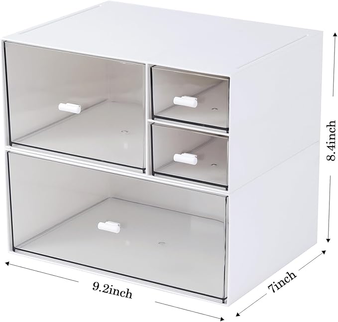 Desk Organizer with 4 Drawers, Makeup Organizer, Desktop Storage Box, Cosmetics - Image 3