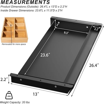 Large Under Desk Mounted Sliding Drawer - Image 2