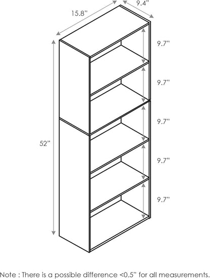 Furinno LUDER Book Shelf, 5-Cube Bookshelf, Bookcase - Image 3