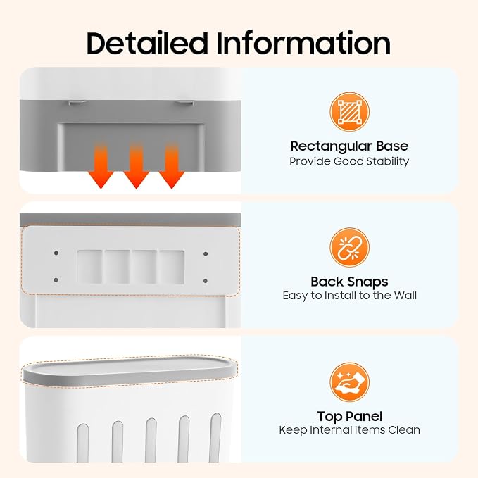5 Grids Dry Food Dispenser, Wall mounted Rice Storage Dispenser Cereal - Image 8
