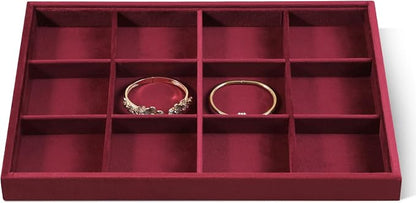 Velvet Stackable Jewelry Display Tray, 12 Grid Watch Bangle Bracelet Storage by Dansmiy