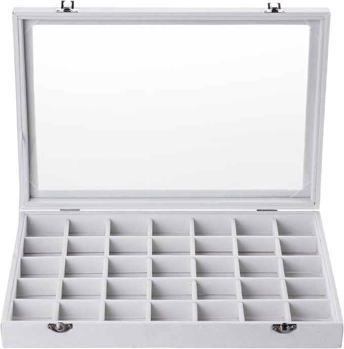 Frebeauty Velvet Jewelry Tray, 35 Grid Jewelry Organizer - Image 2