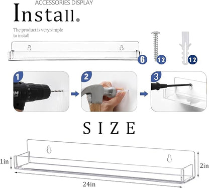 6Pcs/Set 24 Inch Nail Polish Rack Wall Mounted, Lipstick Essential Oil Bottle - Image 3