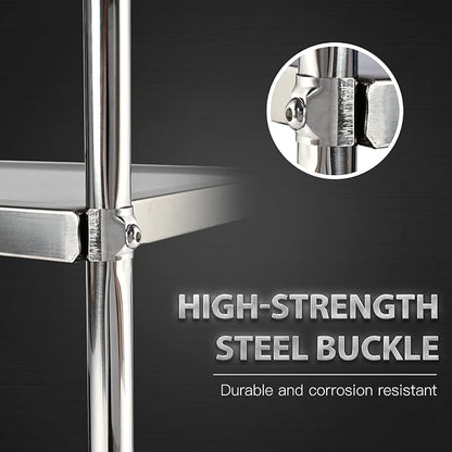 3 Shelf Stainless Steel Cart, 420 lbs, 1MM Thick, Serving - Image 6