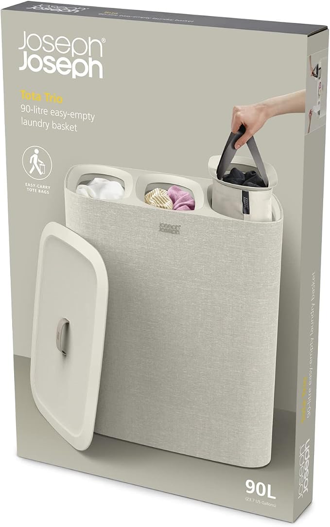 Joseph Joseph Tota Trio 90 liter/23.8 gallon Laundry Hamper Separation Basket - Image 5
