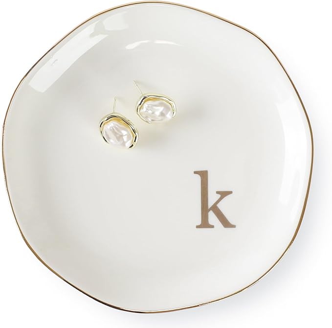 HOME SMILE Initials Ring Dish Jewery Tray by HOMESMILE