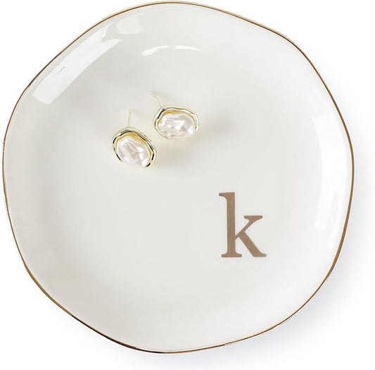 HOME SMILE Initials Ring Dish Jewery Tray by HOMESMILE