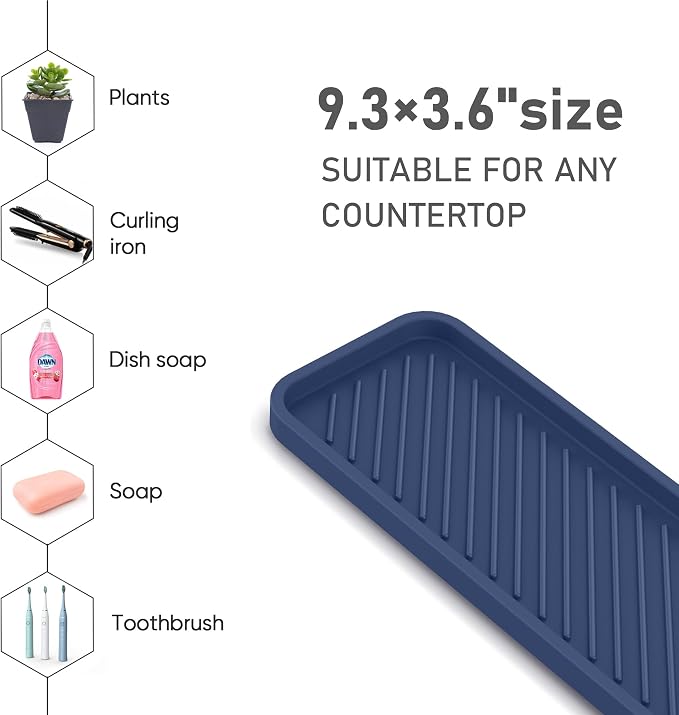 EG-SIPRO Silicone Sponge Holder, Kitchen Sink Organizer Tray, Sponge Caddy - Image 4