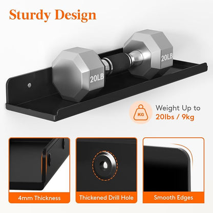 Lifewit Floating Shelves for Wall, 4 Pack Black Acrylic Shelf 15" Room Decor - Image 4