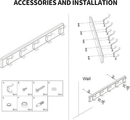 Wooden Coat Rack, Wall-Mounted Organizer - Image 7