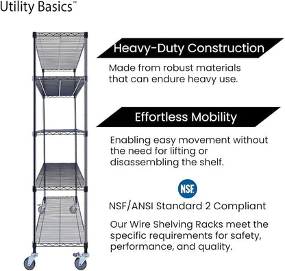 NSF Commercial 5-Tier Wire Shelving - Image 9
