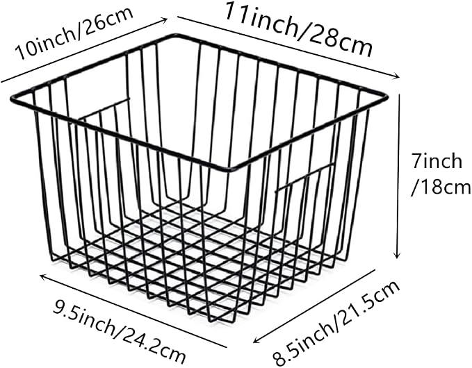 Slideep Wire Metal Basket Bin Storage Baskets Modern Farmhouse Food, Fruits - Image 5