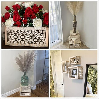 Macrame Baskets for Storage Set of 3, Perfect Pampas Grass Holder - Image 2