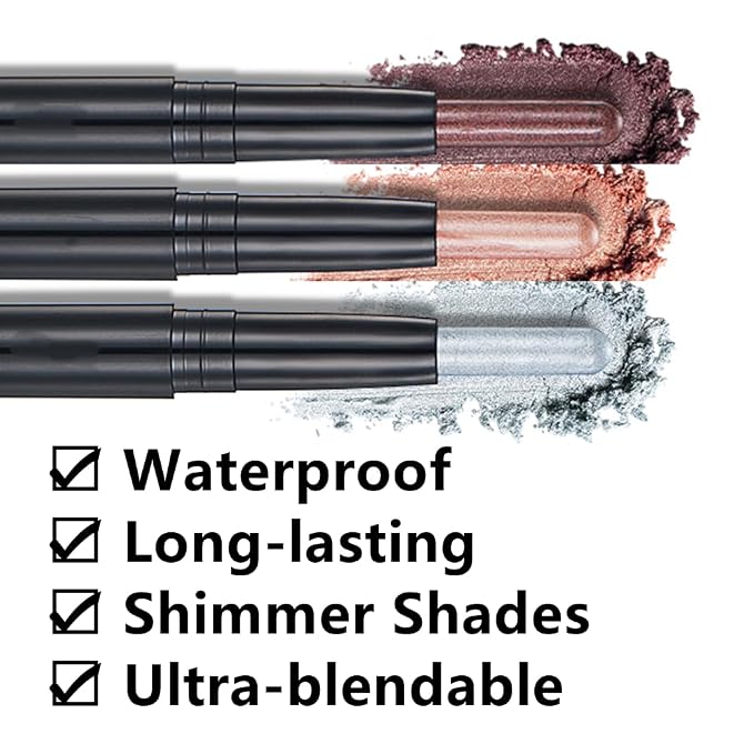 Gray Eyeshadow Stick Makeup, Cream Shimmer Eye Shadow Pencil, Hypoallergenic - Image 2