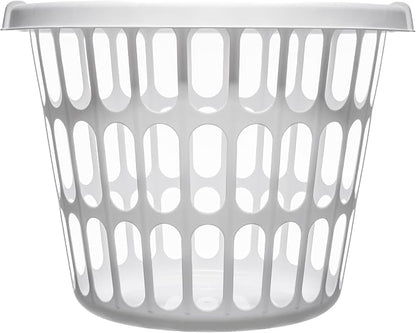 10-Pack Round White Plastic Laundry Basket, Suitable - Image 8