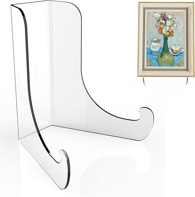 Boloyo Flat Back Acrylic Plate Display Stand, 3 Inch 2PC Clear Acrylic Display by BoloyoAcrylicDisplayEasel