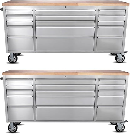 2 Pack - 72" Stainless Steel Rolling Tool Chest by UYRIE