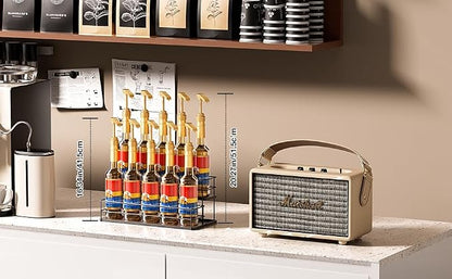 10 Bottle Capacity Coffee Syrup Organizer 2 Tier Coffee Syrup Stand Shelf - Image 4