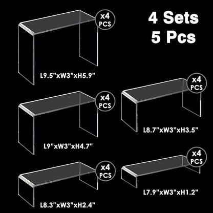 Fixwal 20pcs Large Acrylic Risers 4 Set Acrylic Display Stand Perfume Organizer - Image 2