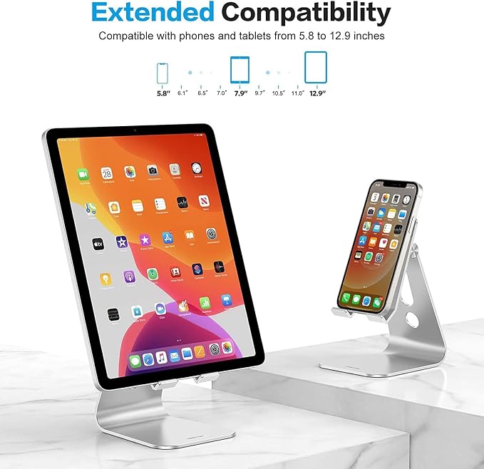 OMOTON Adjustable Tablet Stand for Desk, Upgraded Longer Arms for Greater - Image 6