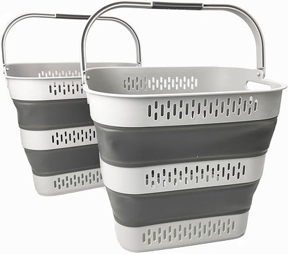 SAMMART 40L Collapsible Plastic Laundry Basket by SAMMART