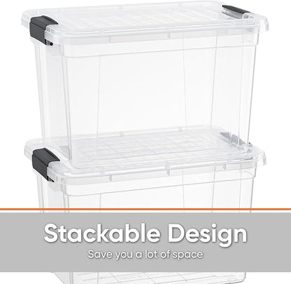 Superio Clear Storage Box with Lid, 4.7 Quart Plastic Container Bins - Image 4